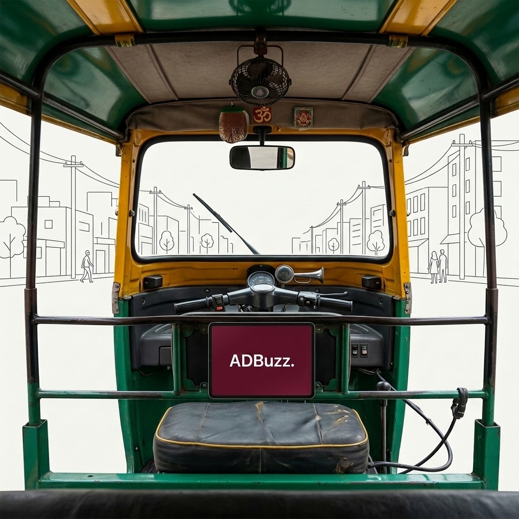 Auto Rickshaw Interior POV with Screen